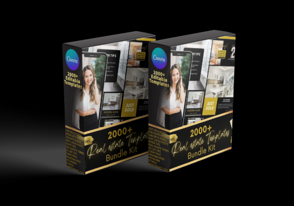 2000+ Black & Gold Real Estate Templates Bundle, Social Media Posts Stories For Realtors, Instagram Highlight Icons, Luxury Real Estate