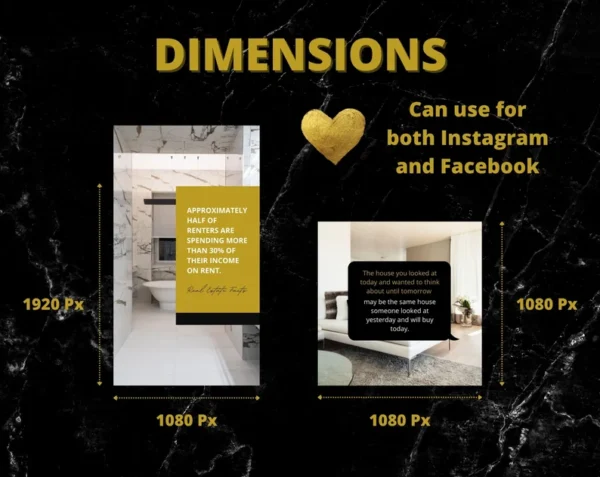 2000+ Black & Gold Real Estate Templates Bundle, Social Media Posts Stories For Realtors, Instagram Highlight Icons, Luxury Real Estate