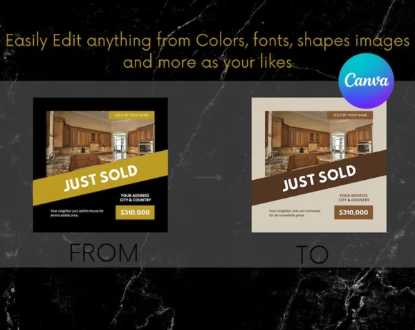 2000+ Black & Gold Real Estate Templates Bundle, Social Media Posts Stories For Realtors, Instagram Highlight Icons, Luxury Real Estate